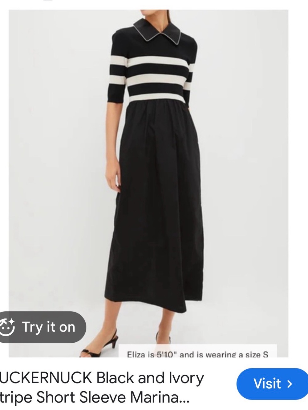 Tuckernuck Black and Ivory Striped Maxi Skirt Dress